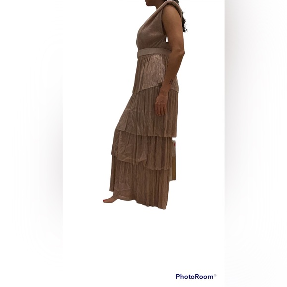 Sabina Musayev Women Skyler Plisse V Neck Ruffled long Max dress - Picture 5 of 8